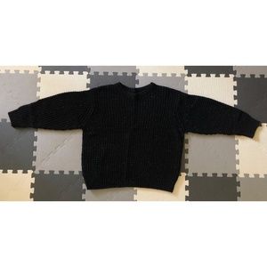 Oak + Fort Chunky Black Speckled Sweater